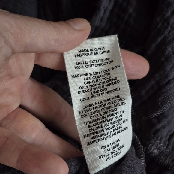 AVEC LES FILLES Gray Oversized Fit Cotton Mini-Tiered Dress XS - Picture 9 of 9